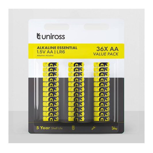 Piles AA UNIROSS LR06 – Lot de 36
