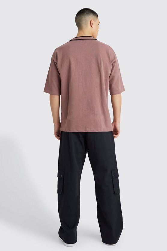 Oversize Hemd mit Worldwide-Baseball Print