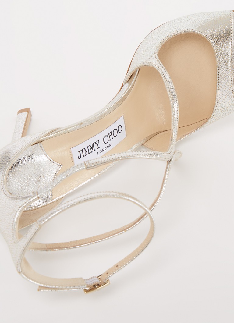Sandale Jimmy Choo Asia din piele cu finisaj metalic