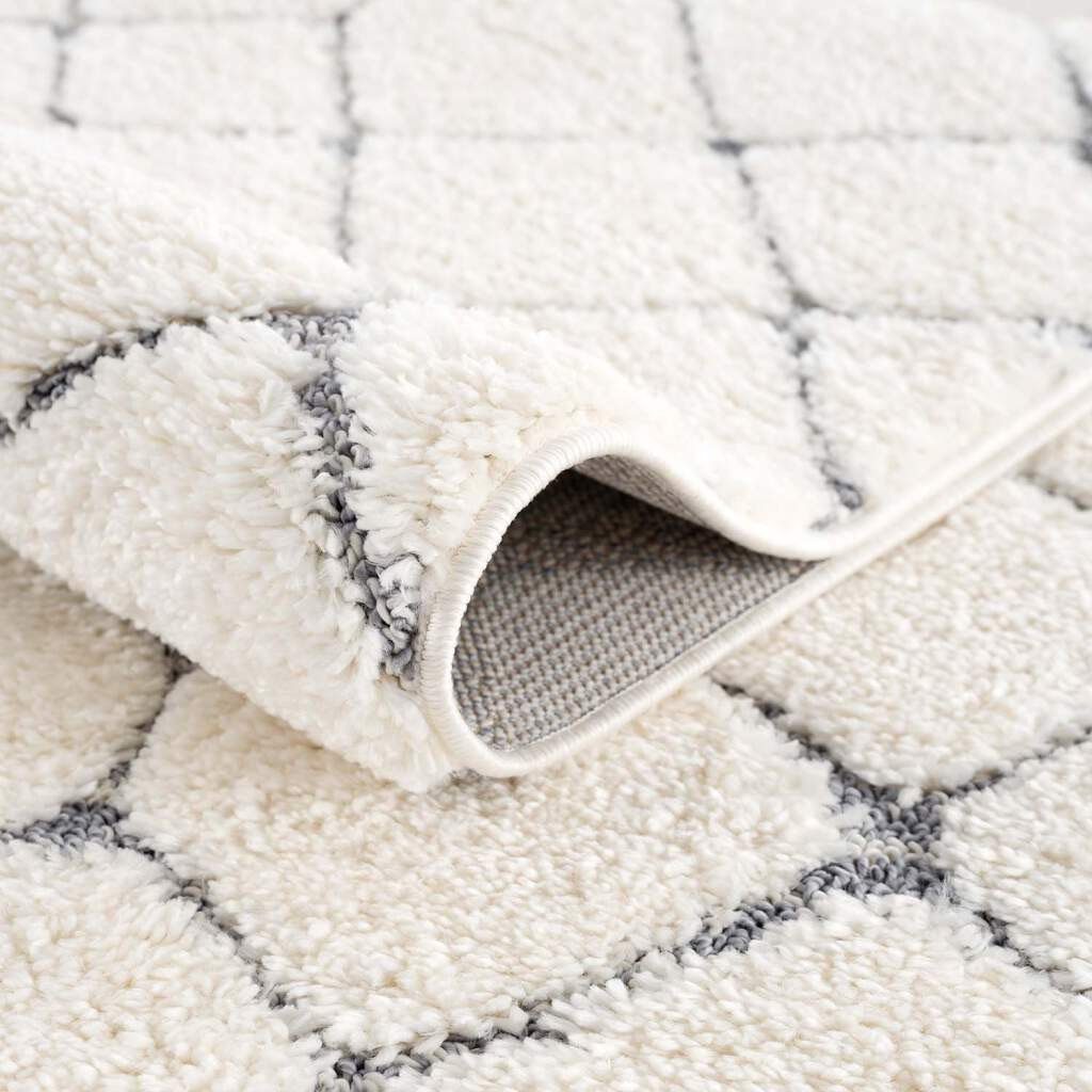 Hochflor-Läufer Focus 4499, Carpet City, rechteckig, Höhe: 20 mm, besonders weich, Uni Farben, Rauten-Optik, 3D-Effekt