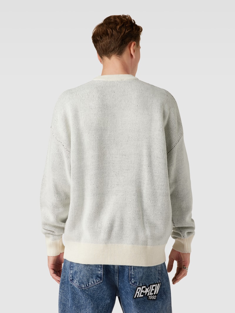 Strickpullover mit Label-Details in ecru