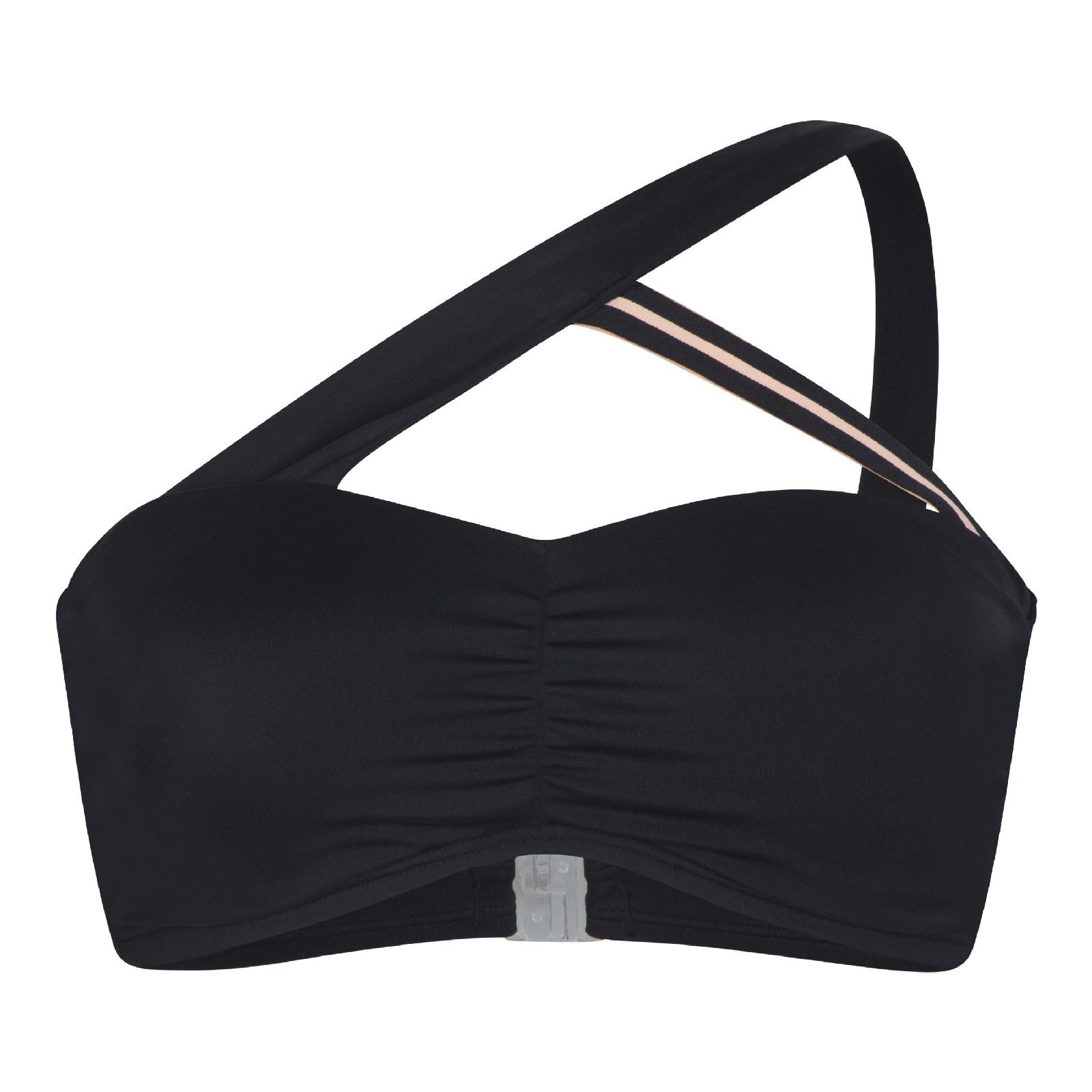 LingaDore 7105P schwarzes One Shoulder Bandeau-Bikini Oberteil
