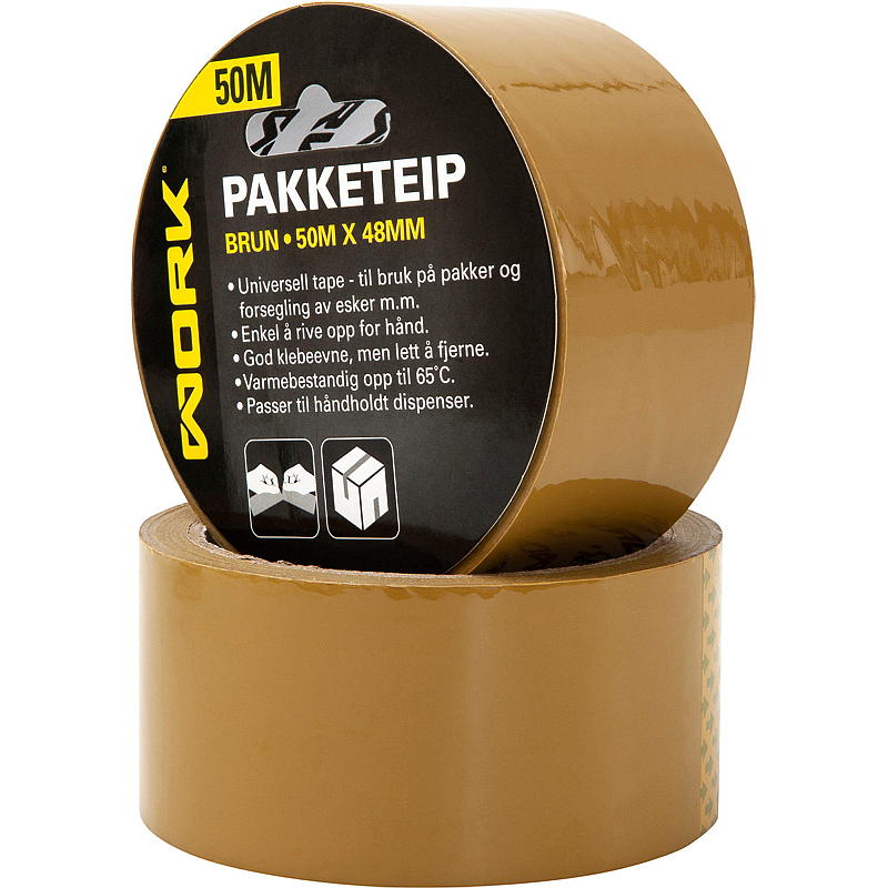Work Pakketape 48 mm 50 m brun