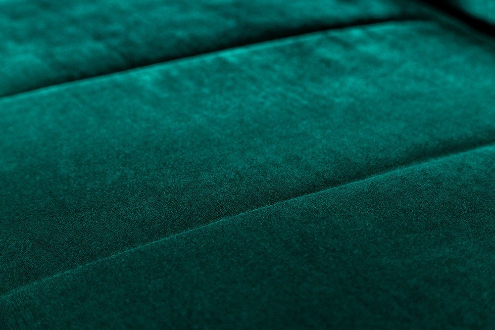 riess-ambiente Schlafsofa DIVANI 220cm smaragdgrün / gold, Einzelartikel 1 Teile, Wohnzimmer · Samt · 3-Sitzer · Couch mit Bettfunktion · Retro Design
