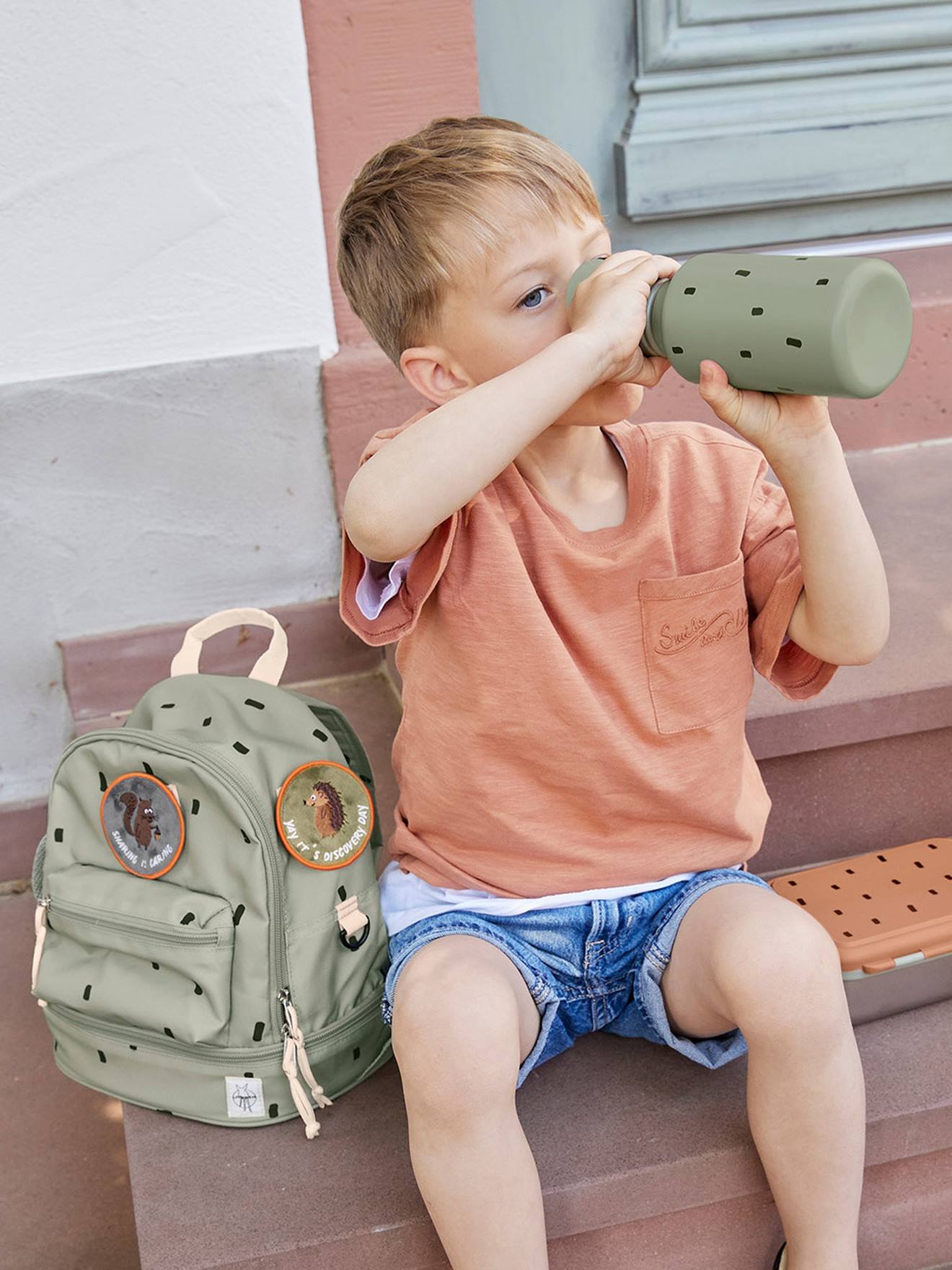 Lässig Kindergarten-Rucksack HAPPY PRINTS LÄSSIG - olivgrün