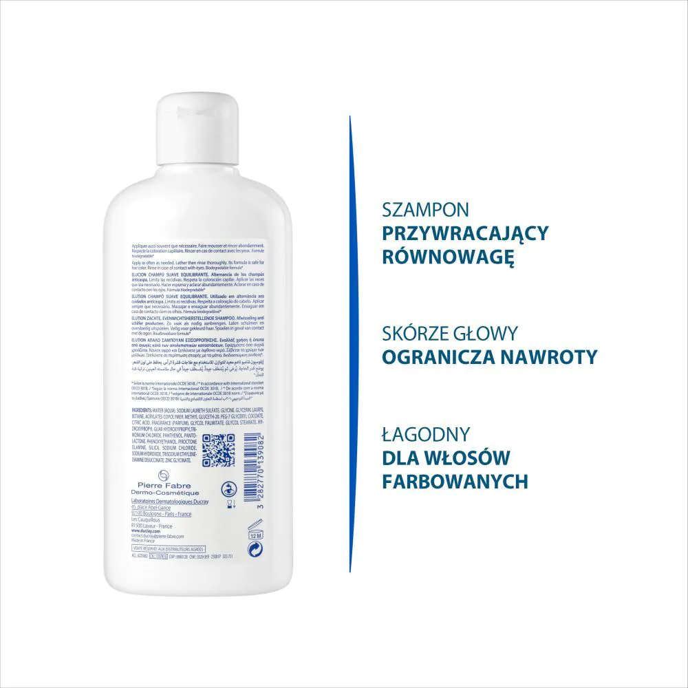 „Ducray Elution“ galvos odos balansuojantis šampūnas