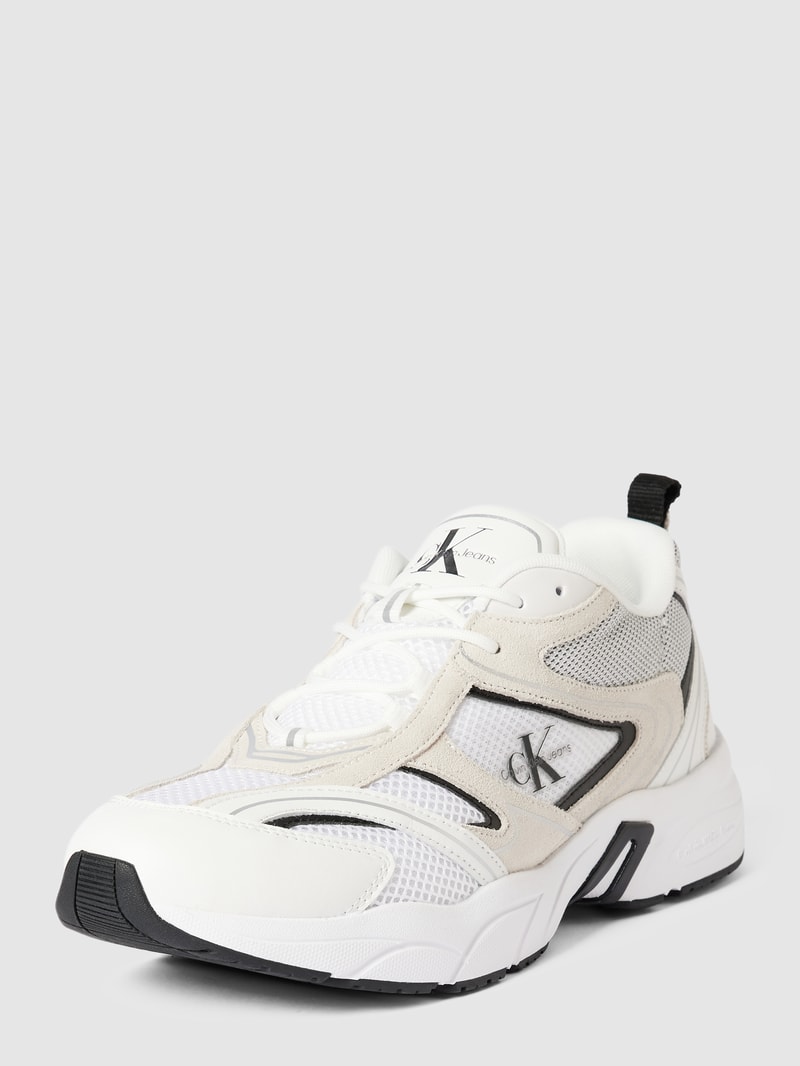 Sneaker mit Label-Details Modell 'RETRO' in weiss