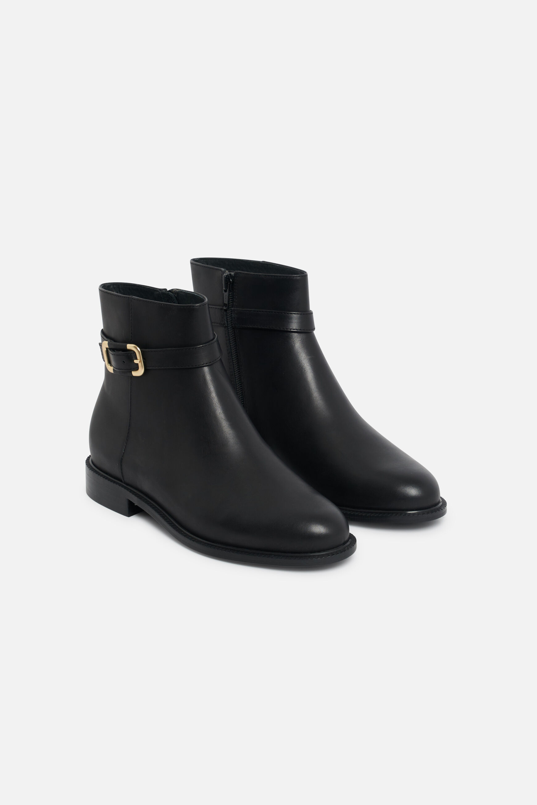 bottines odile 100% cuir noir femme