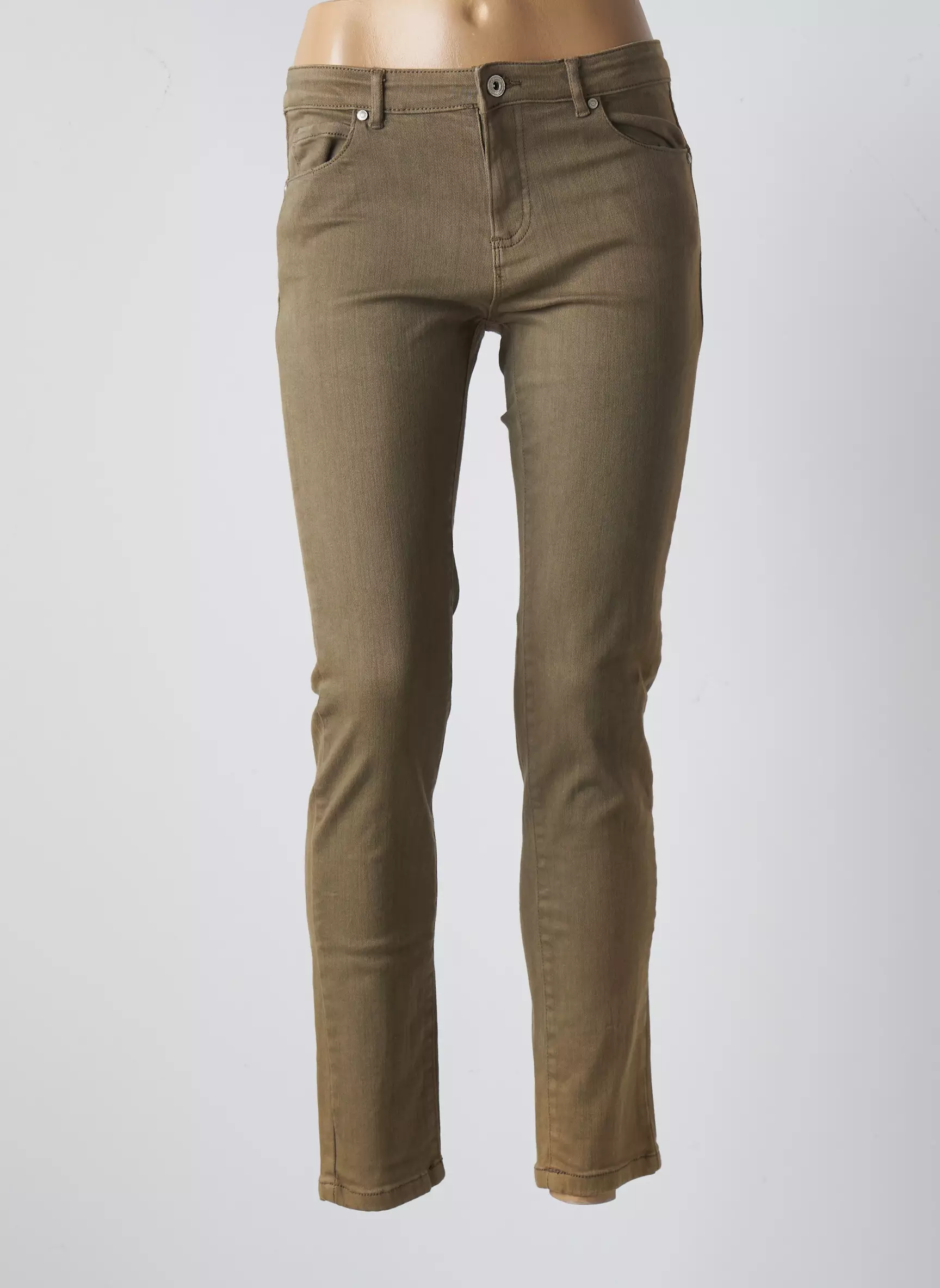 C Est Beau La Vie Pantalons Slim Femme couleur vert