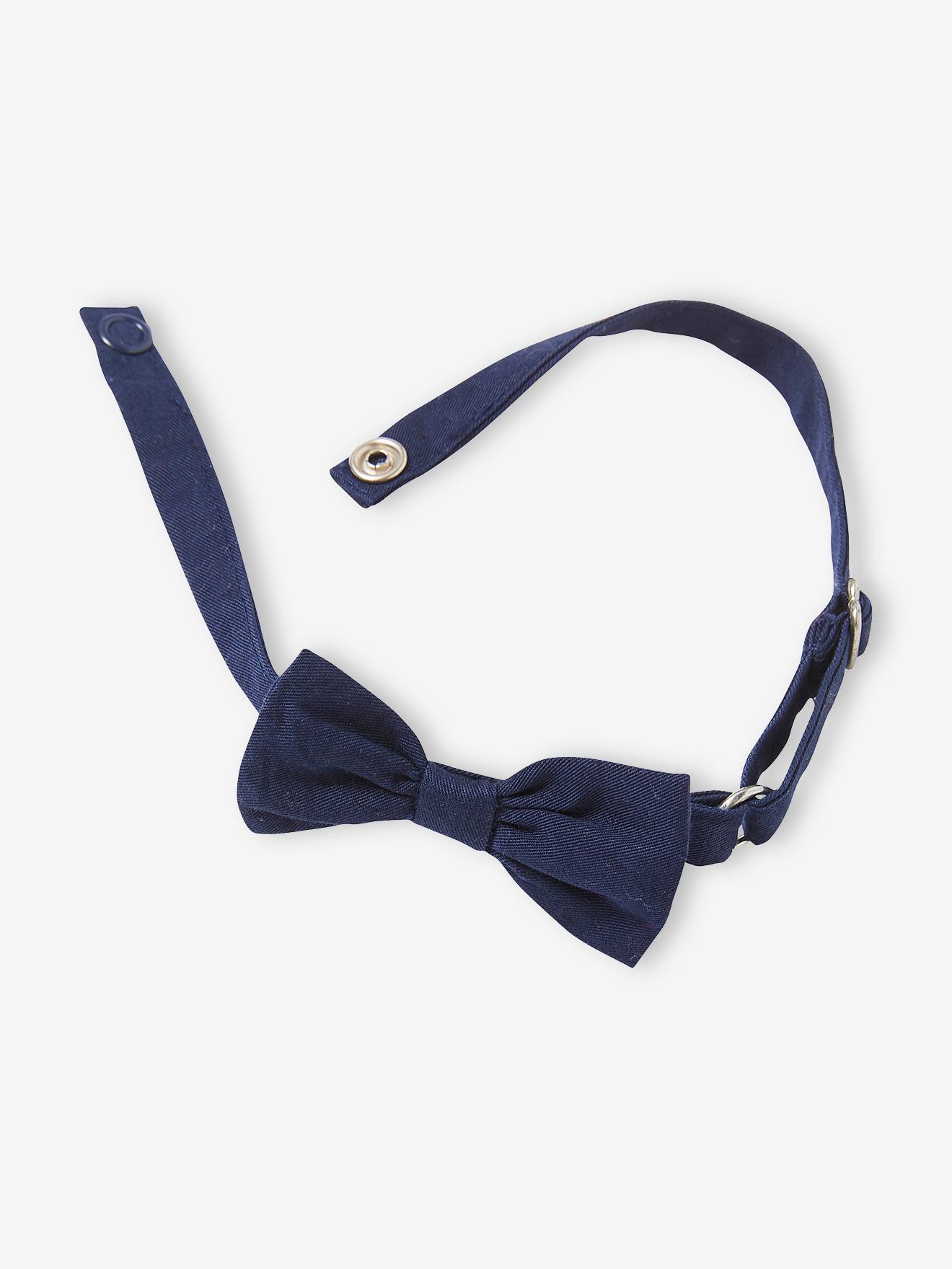 Ensemble bébé chemise + pantalon à bretelles + noeud papillon écru