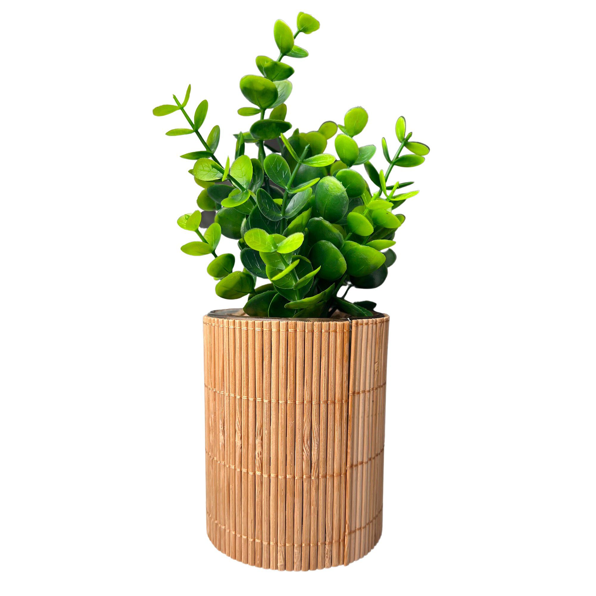 Plante artificielle et pot bambou