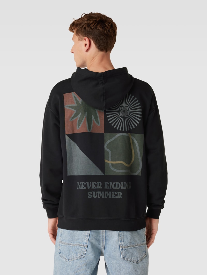 Hoodie mit Statement-Print in schwarz