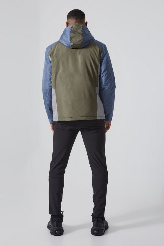 Lockere gepolsterte Ripstop Colorblock Jacke