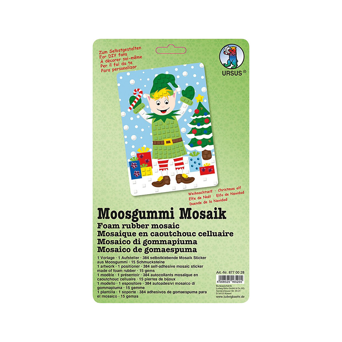 Moosgummi Mosaik Weihnachtself