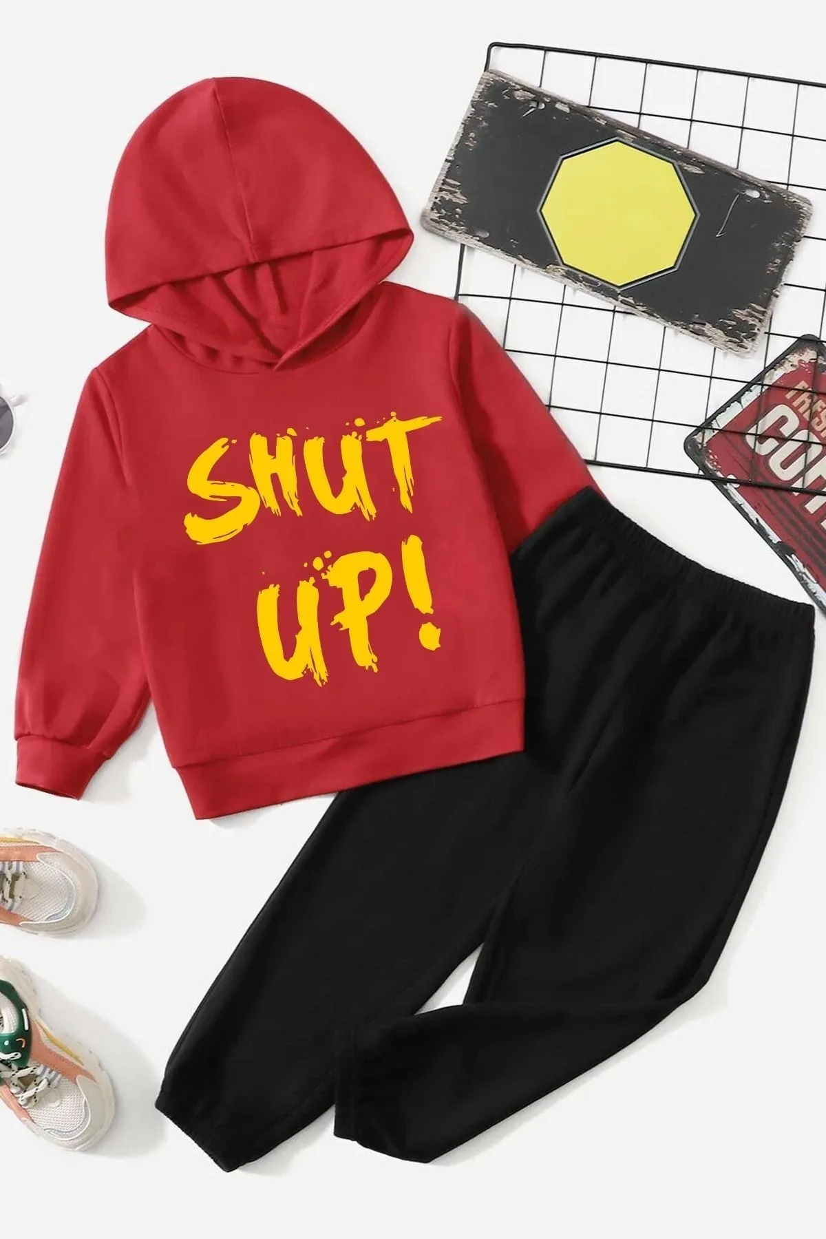 uyguntarz  Kinder-Trainingsanzug-Set „Shut Up“.