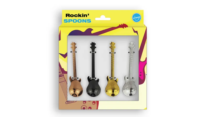 Winkee Kaffeelöffel Set Gitarren 4-tlg.
