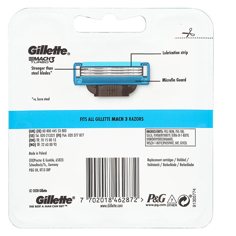 Gillette Gillette blader 6-pk Mach3 Turbo