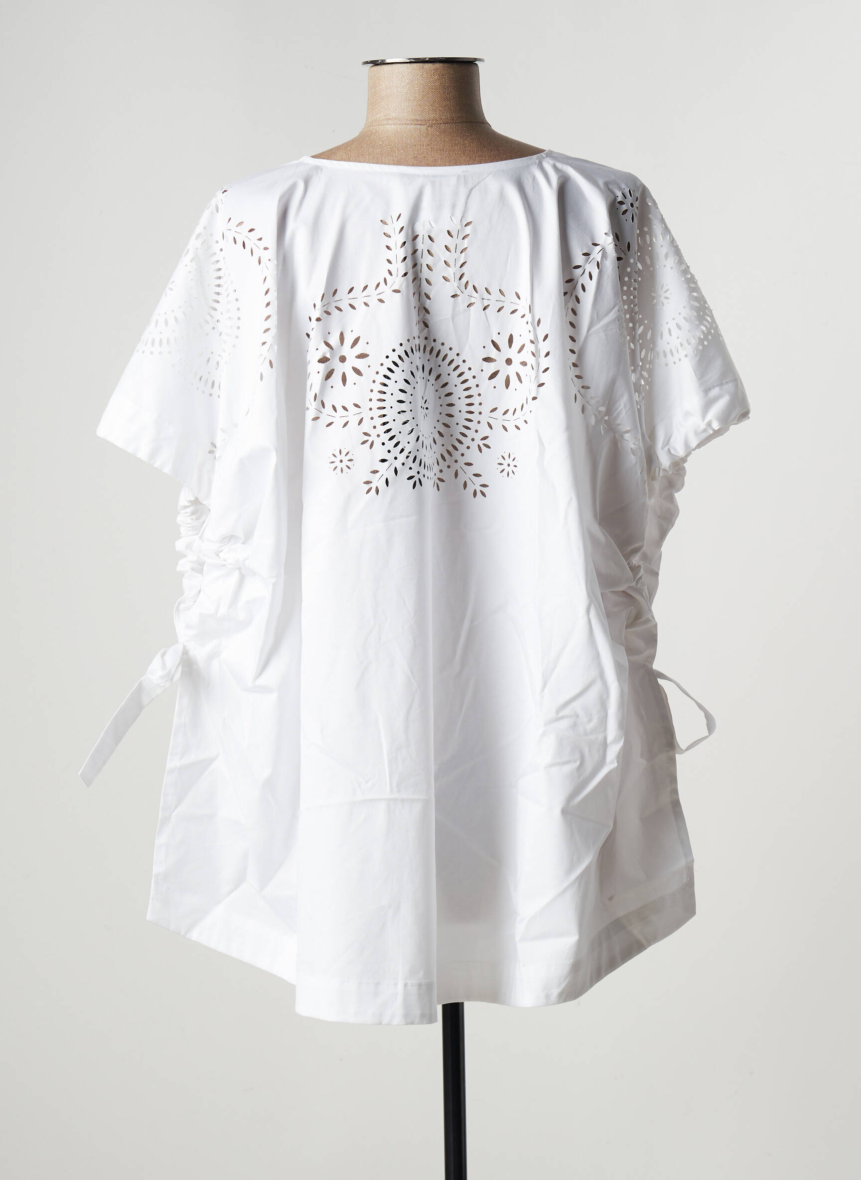 Tricot Chic Tuniquemanchecourte Femme couleur blanc