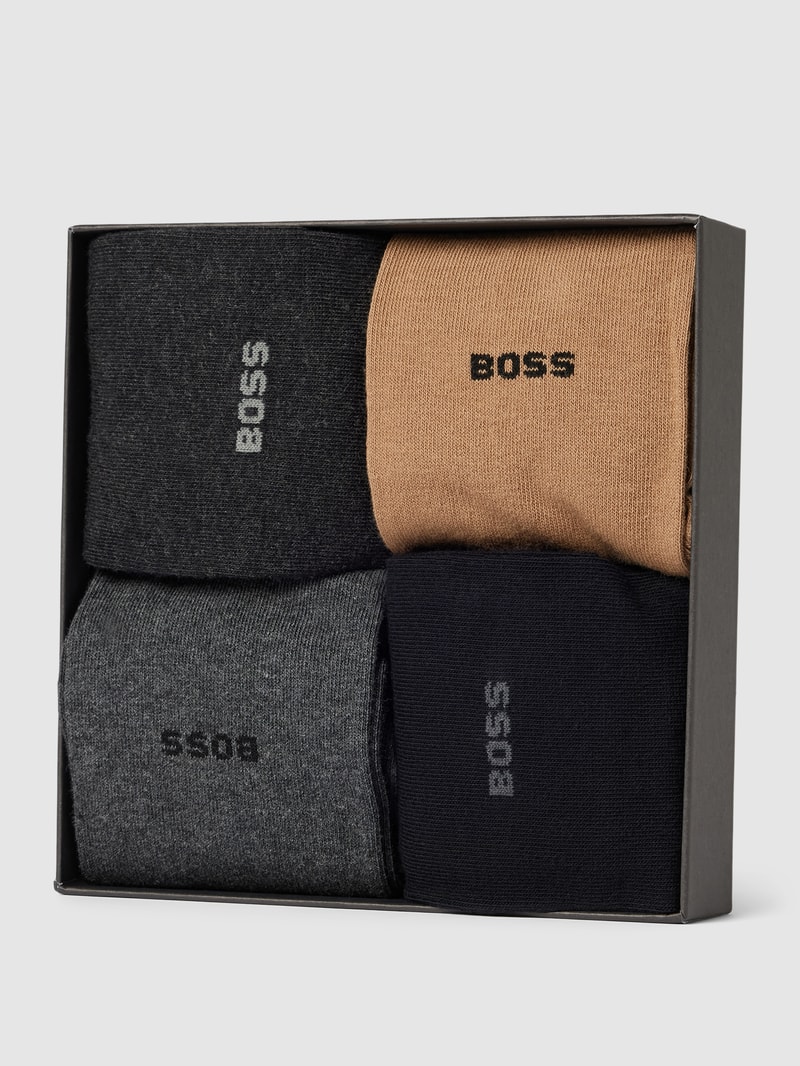 Socken mit Label-Detail im 4er-Pack in beige