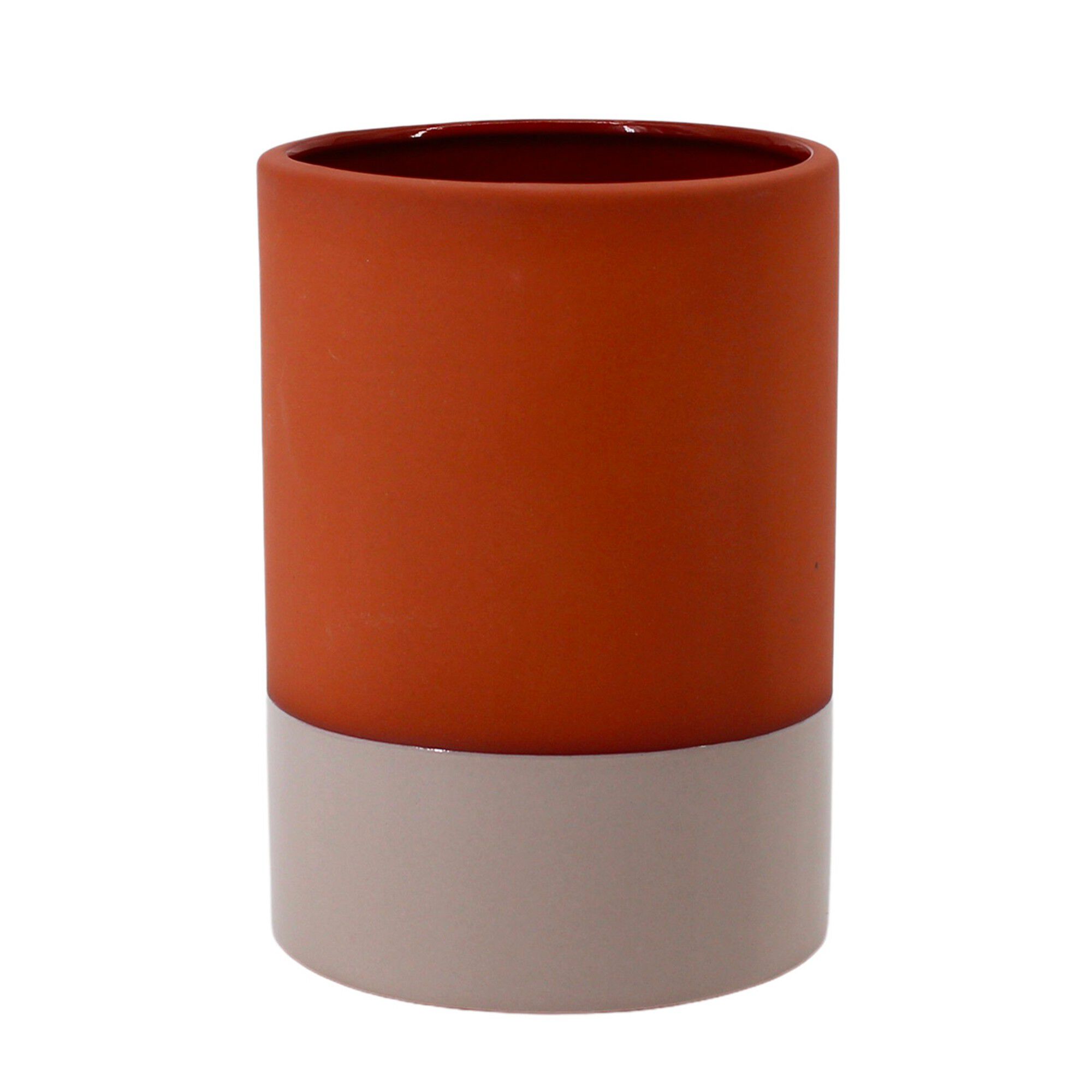 Vase cylindrique en céramique, bicolore