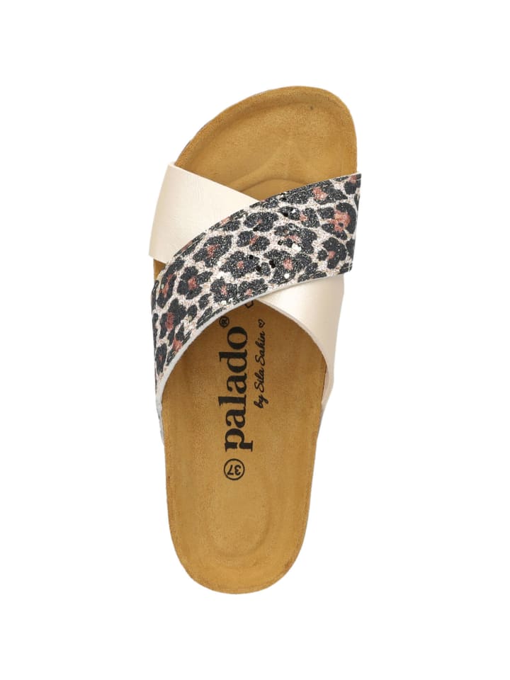palado Pantoletten in gold leo glitzer günstig kaufen