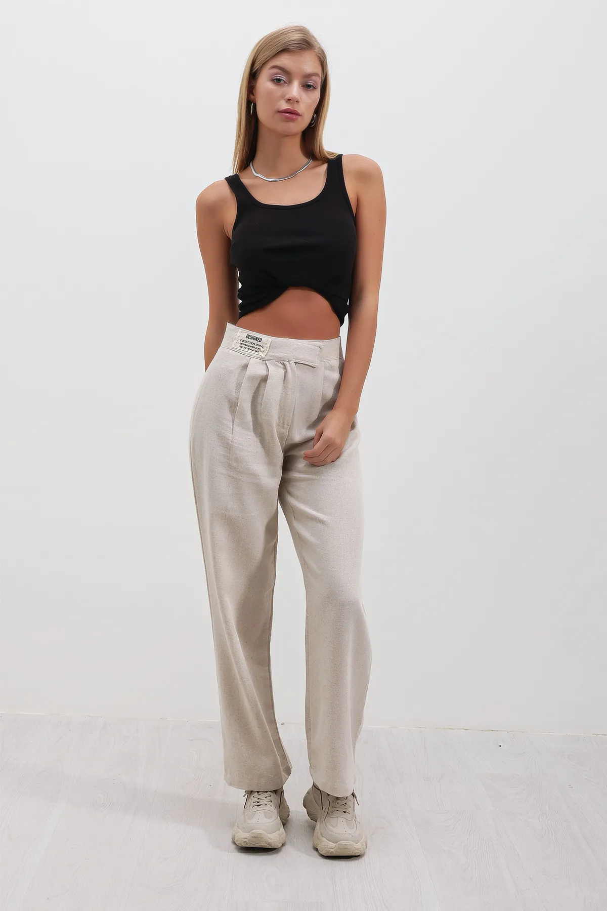 HAKKE  Hose - Grau - Wide Leg