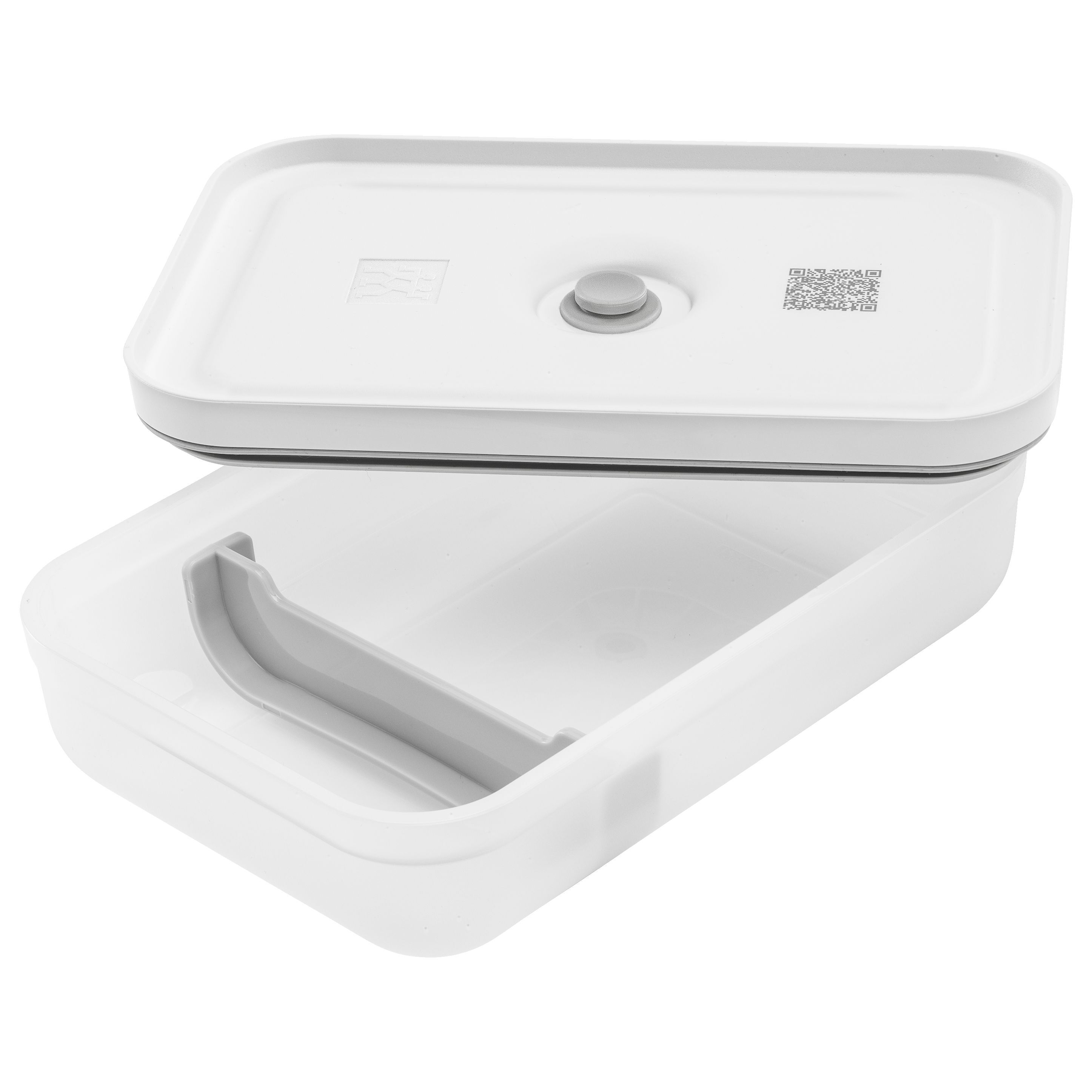 Vakuum Lunchbox Set, L flach / 6-tlg, Kunststoff, Semitransparent-Grau
