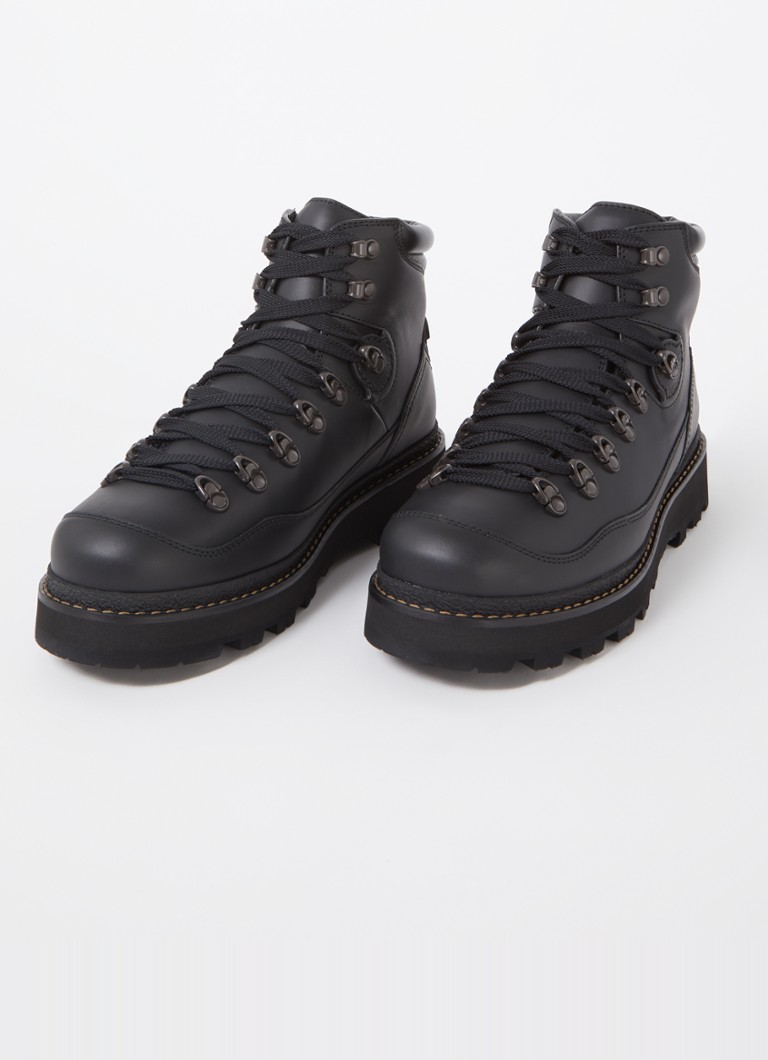 Ghete Moncler Peka Trek cu șireturi și detalii din piele de vițel