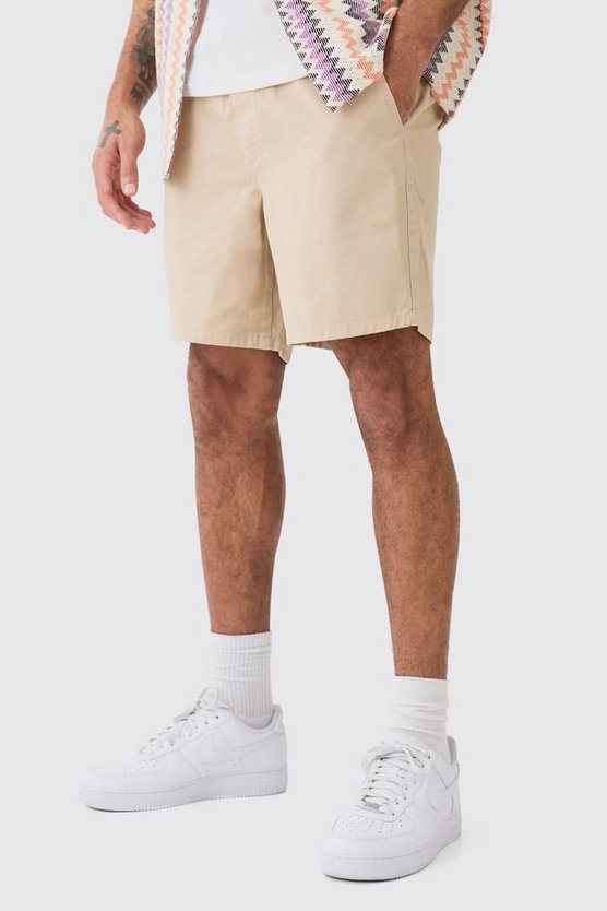 Kurze lockere Shorts in Stone