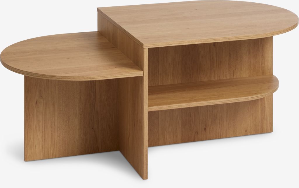 Stolik kawowy LISBJERG 60x107 z półką w kolorze dębowym