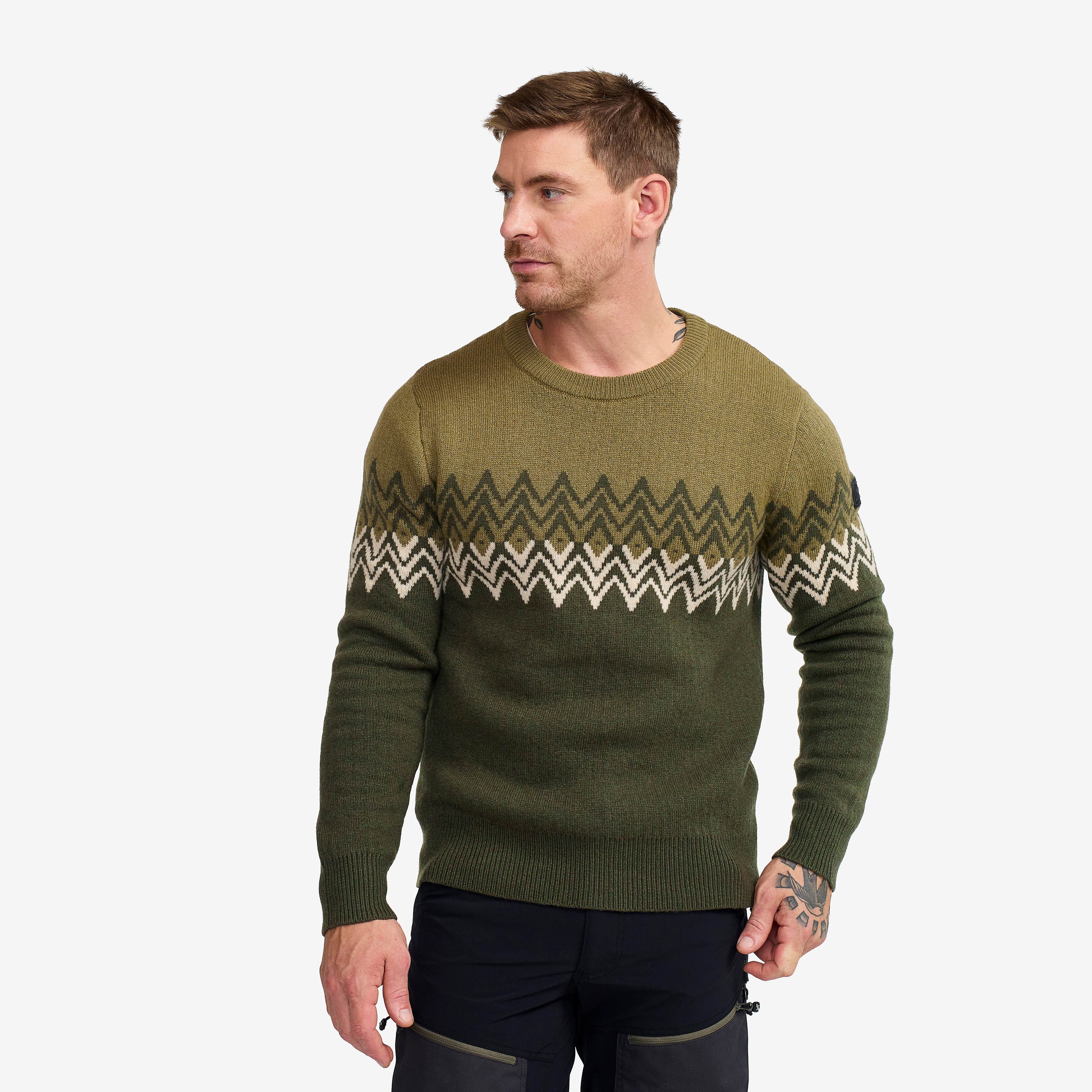 Heavy Knit Sweater Homme Forest Night