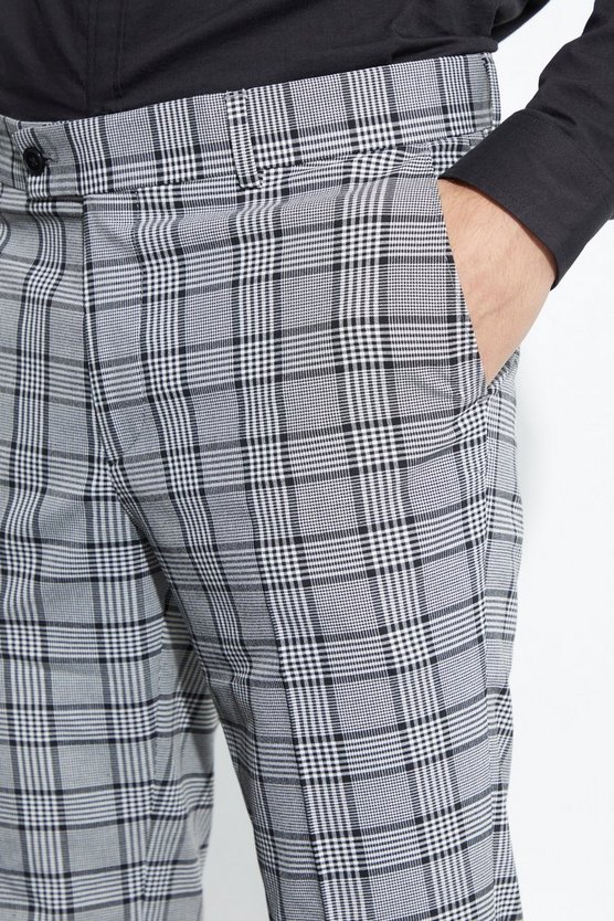 Kurze karierte Super Skinny Hose