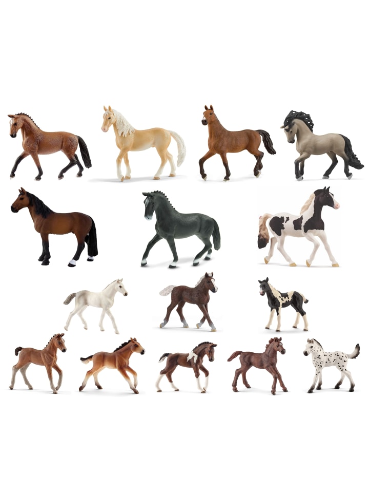 Schleich Tierfiguren - Pferde-Set mit 15 Pferden in bunt günstig kaufen onesize