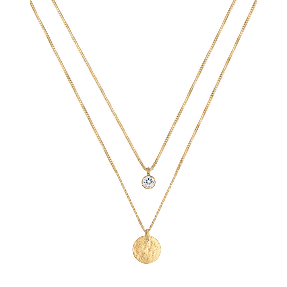 Elli Elli Collier Collier femme layering avec cristal en argent sterling 925 collier