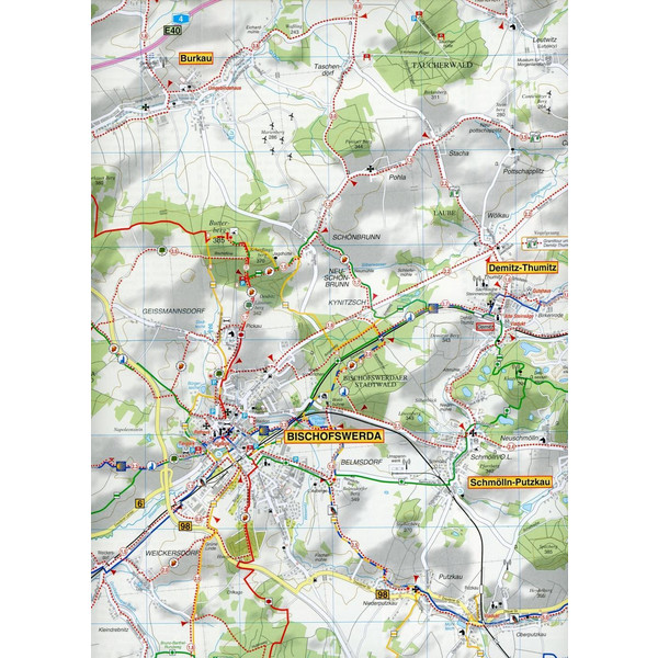 Radwander- und Wanderkarte Bischofswerda, Pulsnitz, Stolpen und Umgebung 1 : 35 000 - Wanderkarte