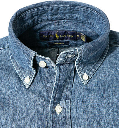 Polo Ralph Lauren, Jeanshemd, Custom Fit, Baumwolle, mittelblau