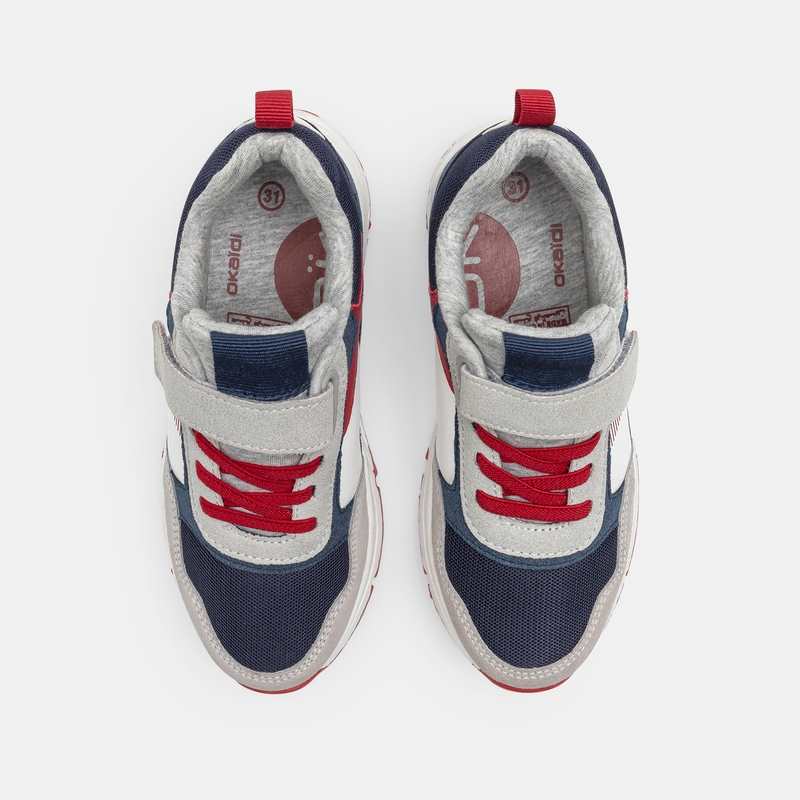Running dadshoes lacets et scratch bleu garçon