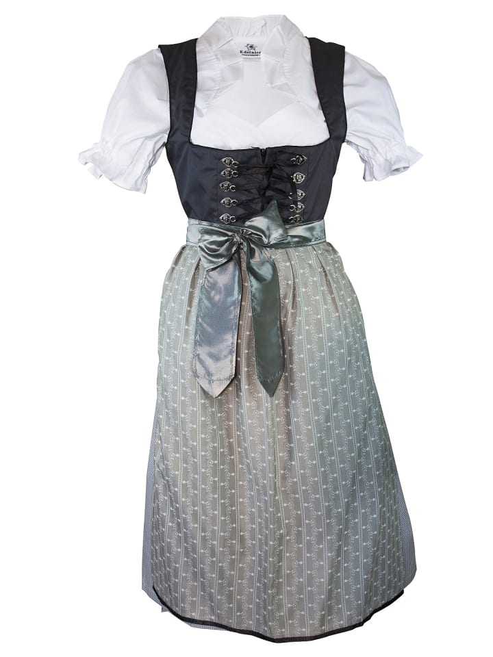 Edelnice Midi Dirndl 3-teilig in anthrazit günstig kaufen