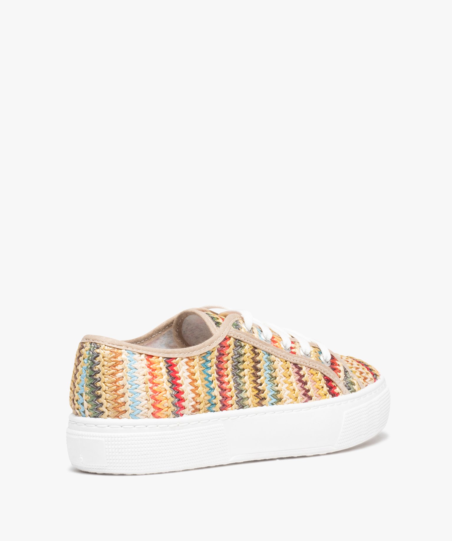 Baskets femme multicolores en toile et à talon compensé multicolore | GEMO