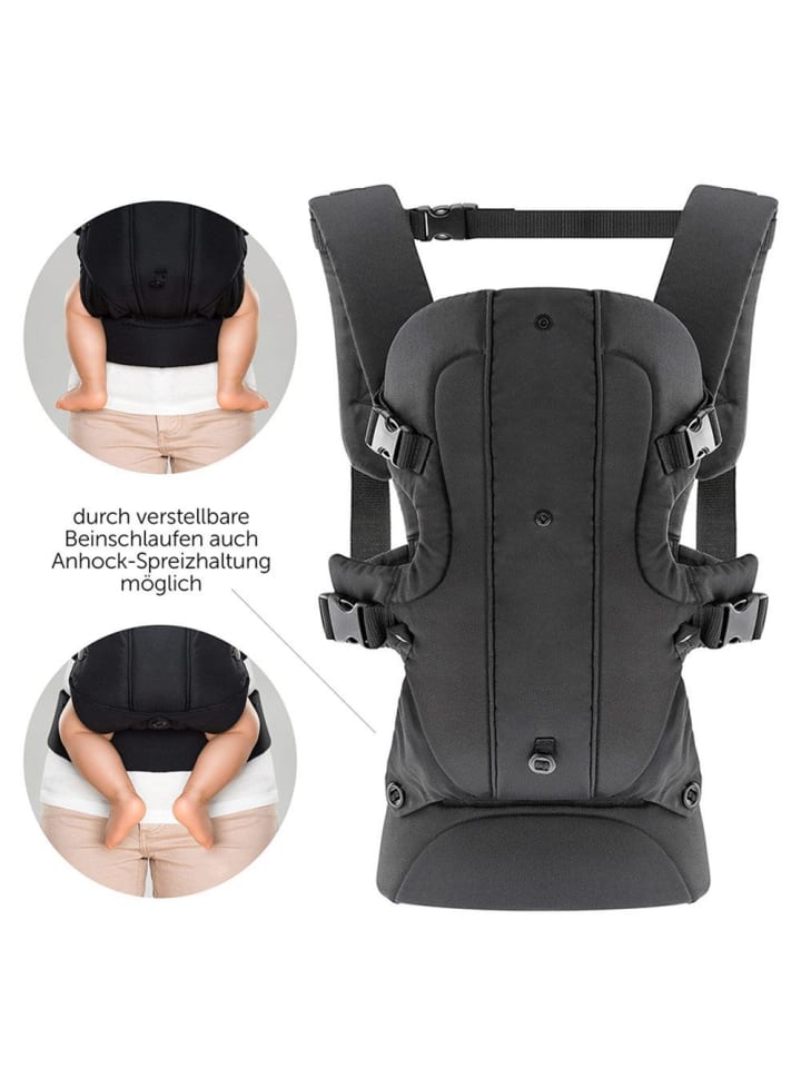 fillikid Babytrage Walk 4in1 inkl. Silikon-Schnullerbox Diamant in schwarz günstig kaufen onesize