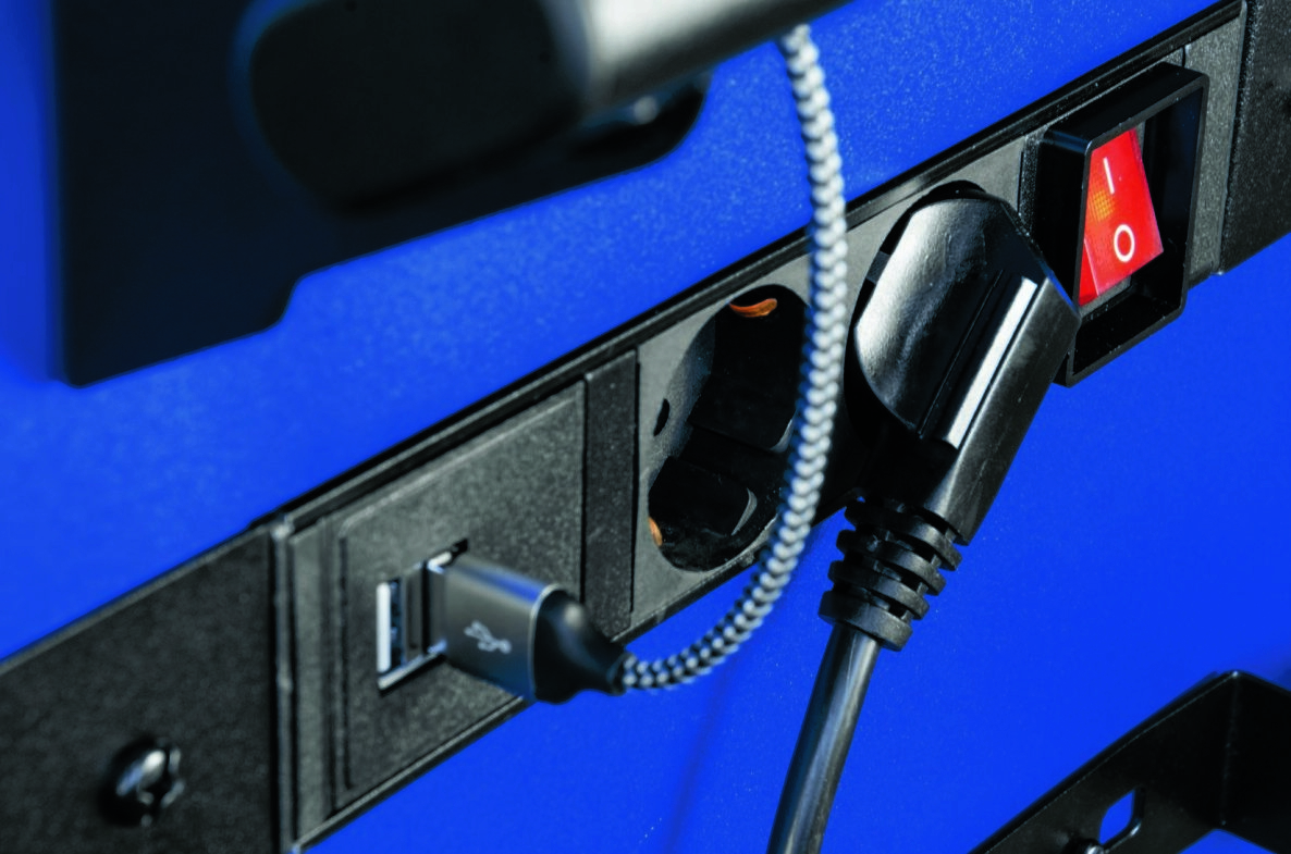 Projahn 6501-51 UNIVERSE radionička kolica s E-Power električnom pregradom sa 7 plavih ladica