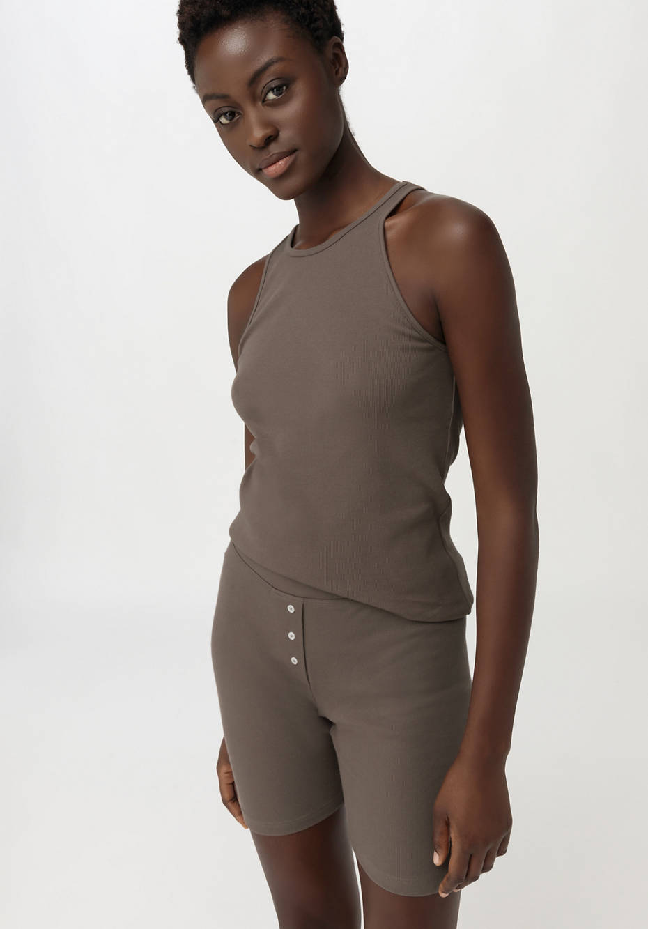 Ripp-Tanktop aus Bio-Baumwolle