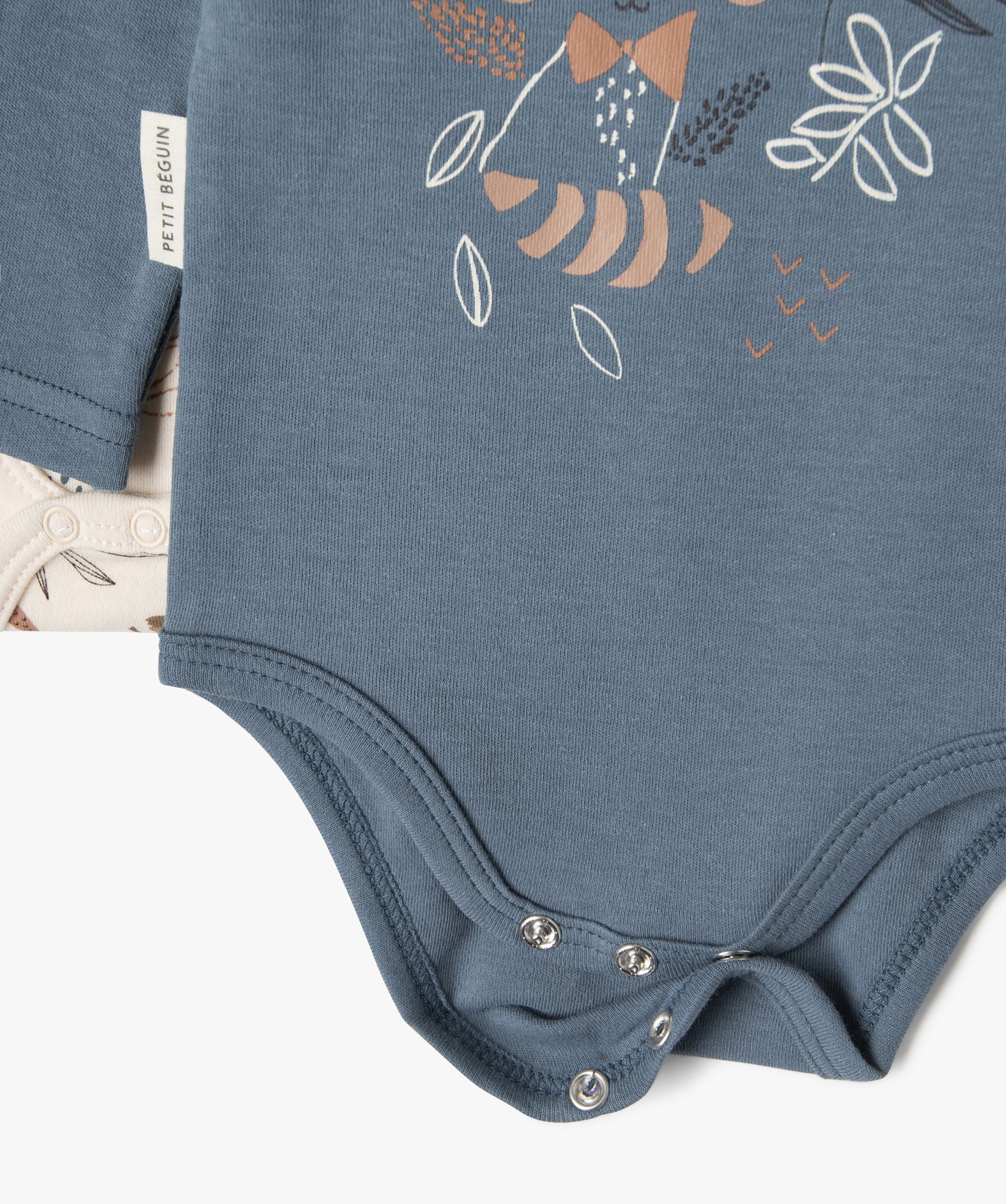 Bodies imprimés à manches longues bébé (lot de 2) - Peti... marine | GEMO
