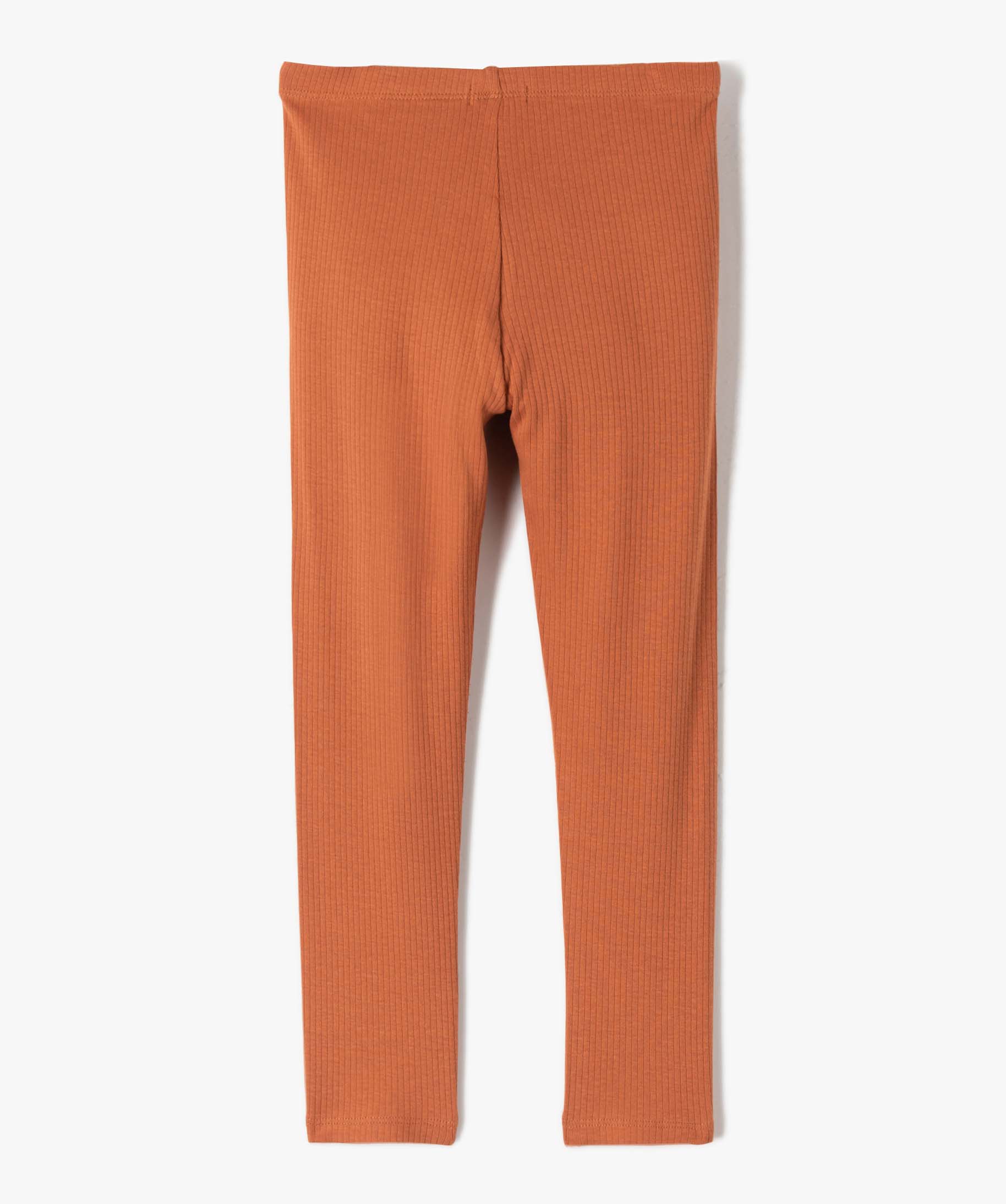 Legging fille à ctes et n?ud pailleté à la taille marron | GEMO