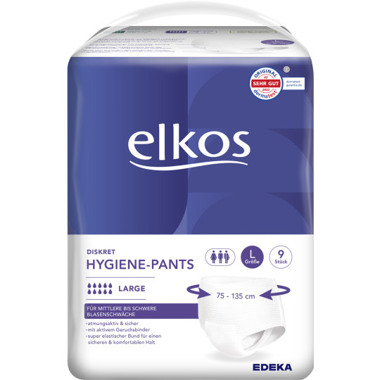 Elkos Diskret Hygiene-Pants Large 9ST