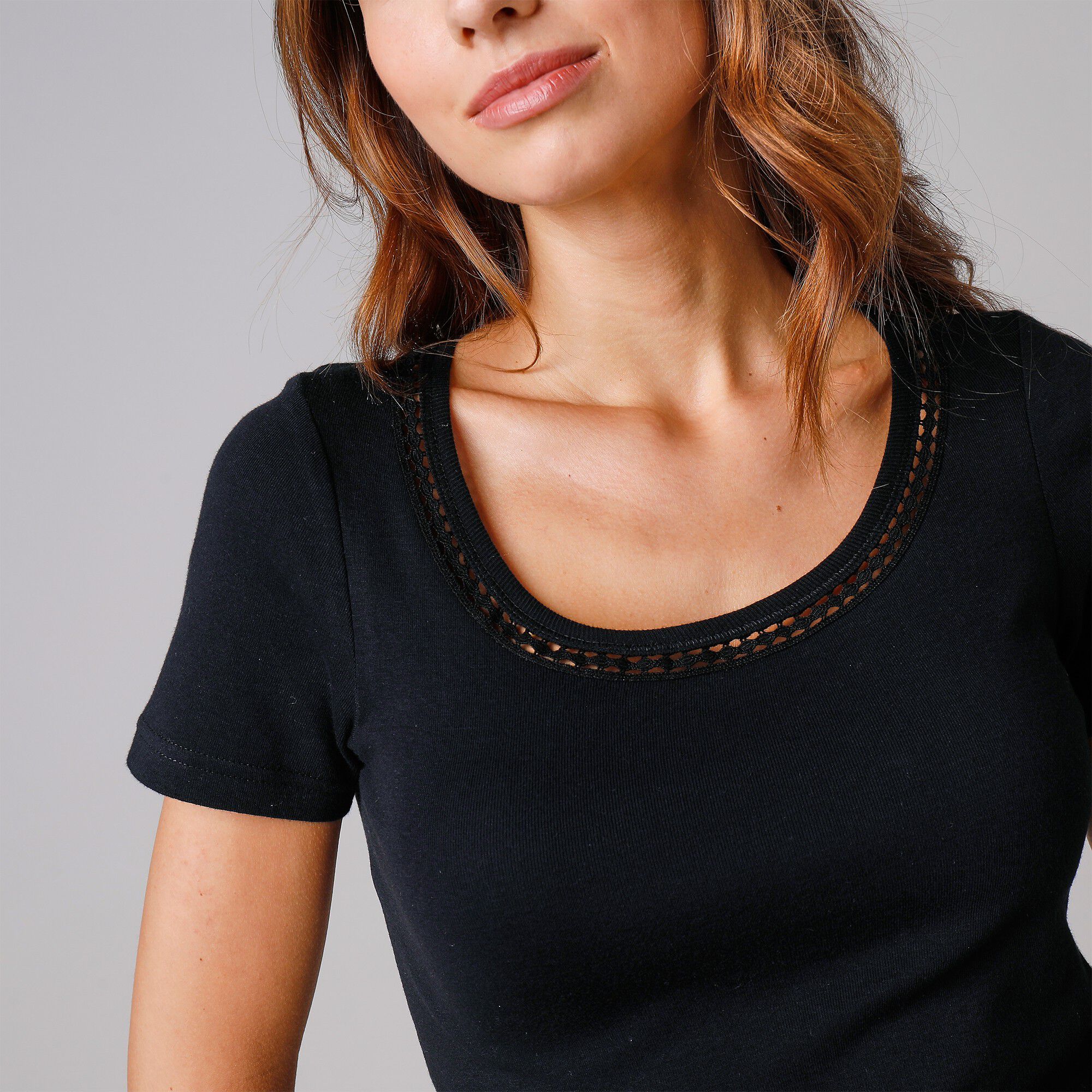 T-shirt macramé manches courtes