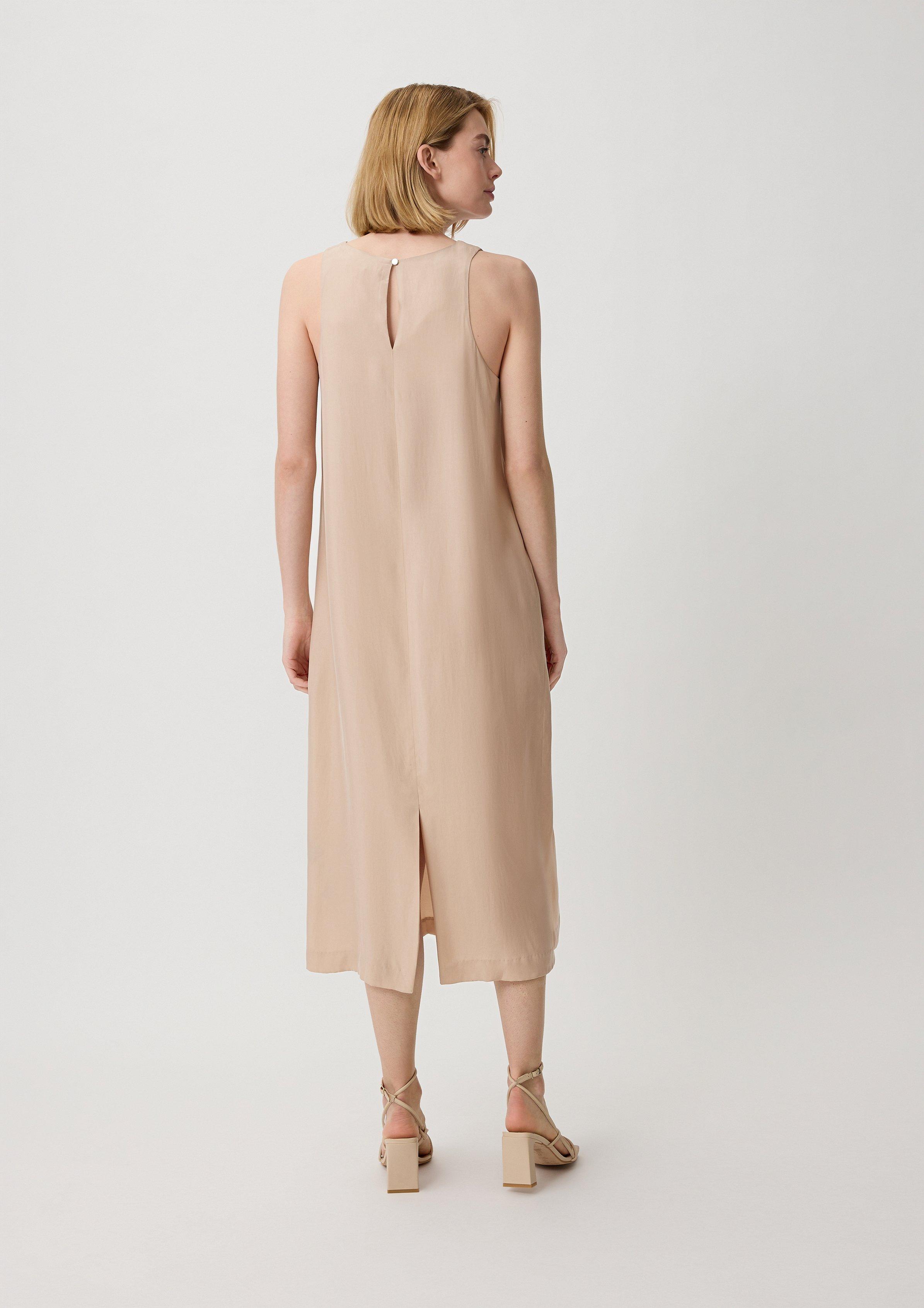 Midikleid aus Cupro-Mix - sandfarben