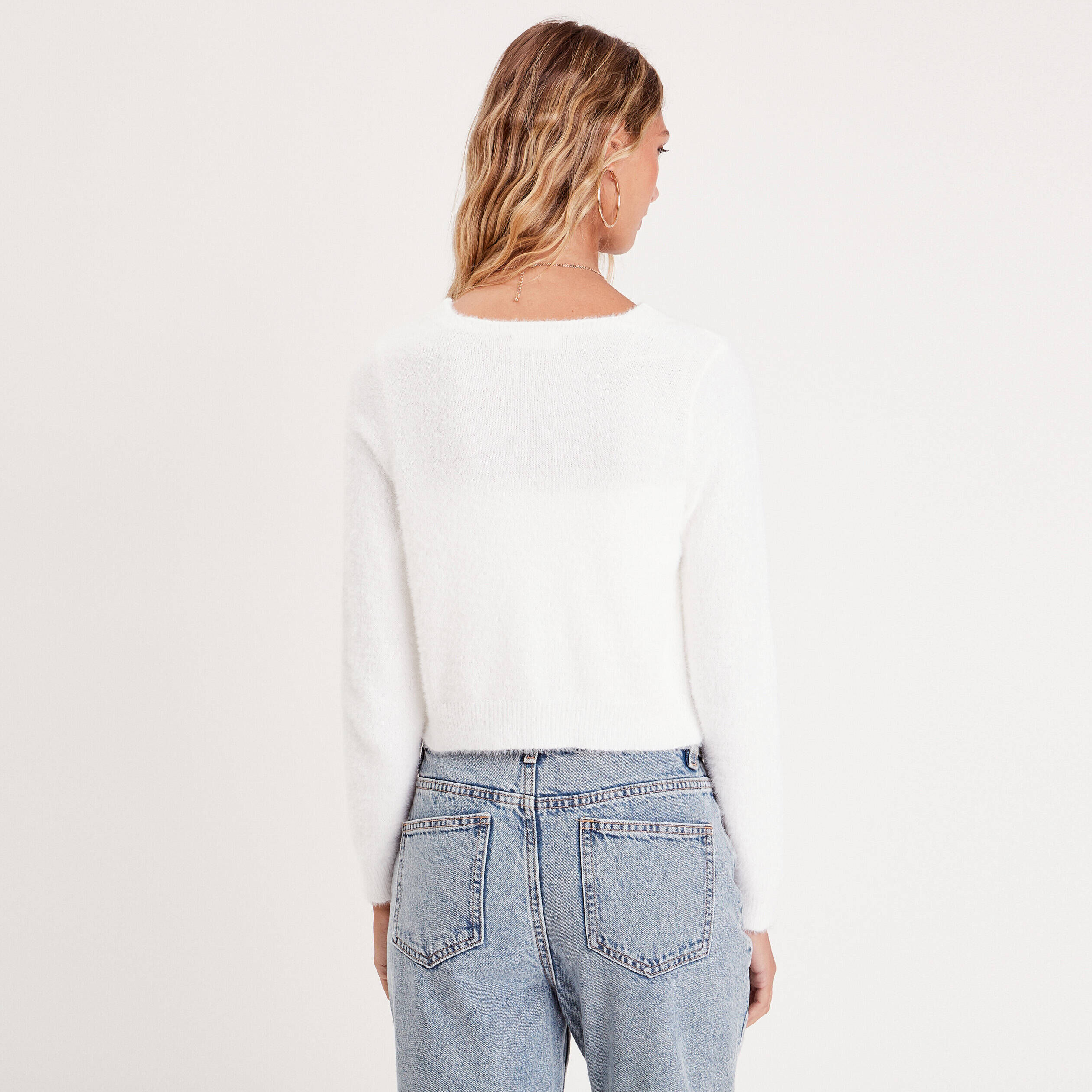 Gilet manches longues ecru femme | Cache Cache