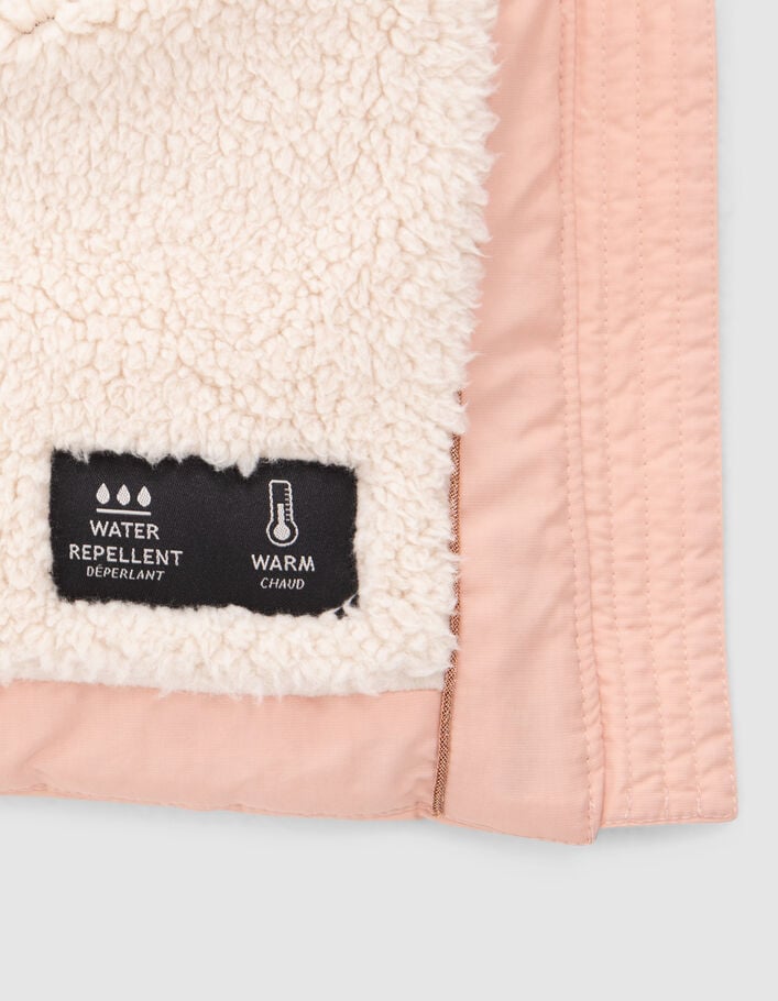 Doudoune rose avec zips côtés fille