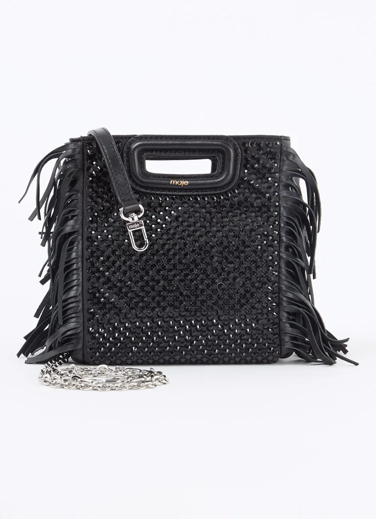 Maje  Crossbodytas met schapenleren details en afneembare schouderriem